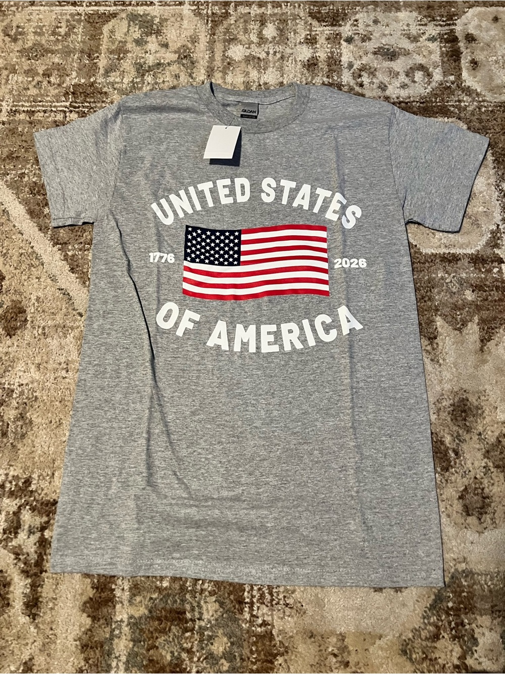 Gray "United States of America" Flag Tee